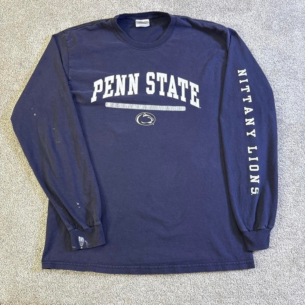 Vintage Penn State Nittany Lions Navy Long Sleeve T-Shirt Medium College NCAA